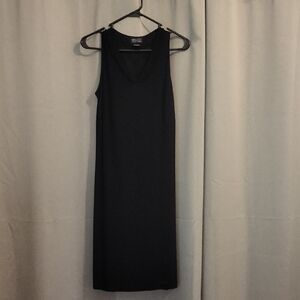 New York & Company Black Sleeveless V-Neck Sheath Dress